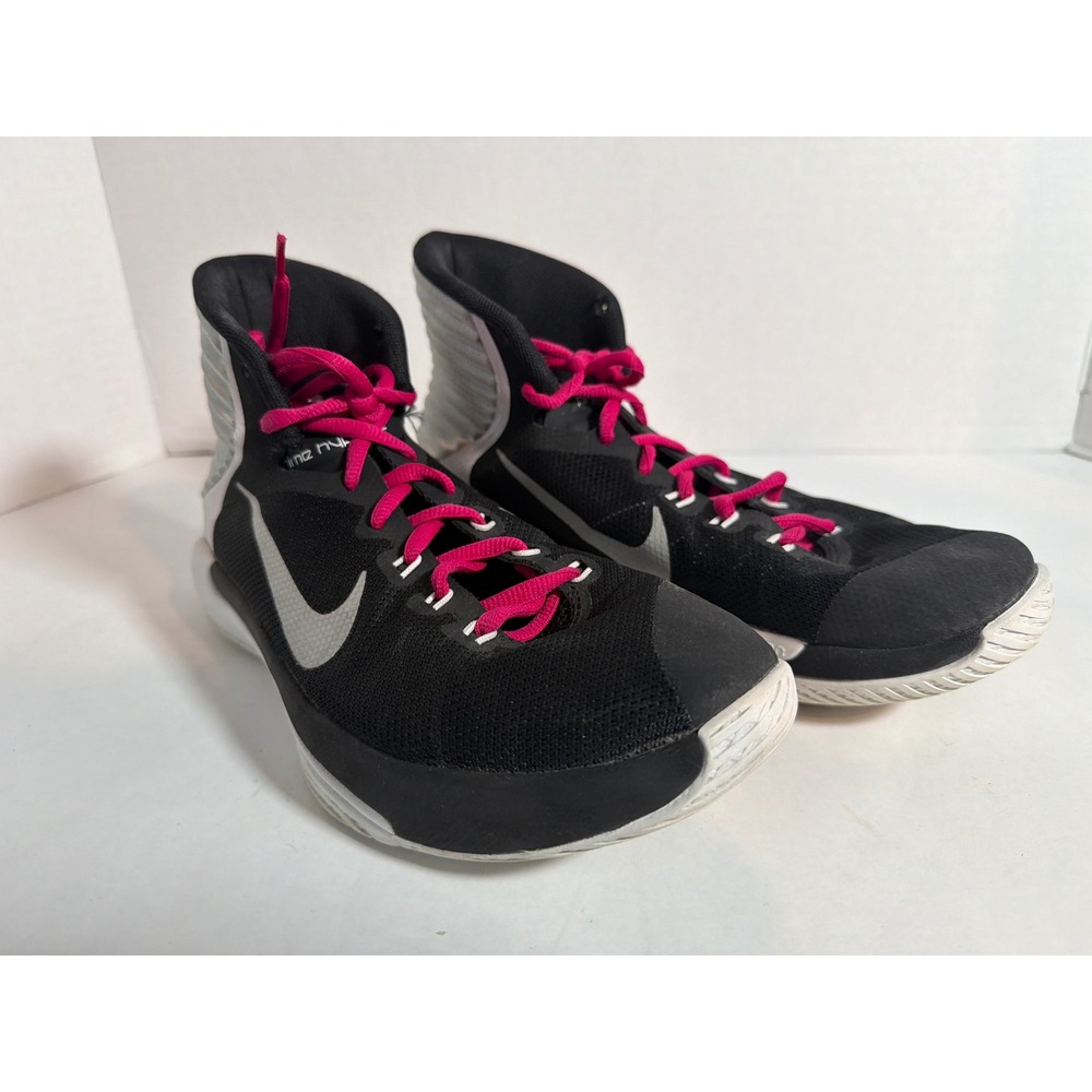 Nike Prime Hype DF II Black Silver Pink Basketball Shoes 806941-006 women 7.5